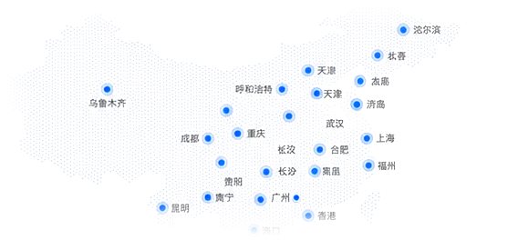 重庆玩吧全国连锁网咖客户城市分布地图